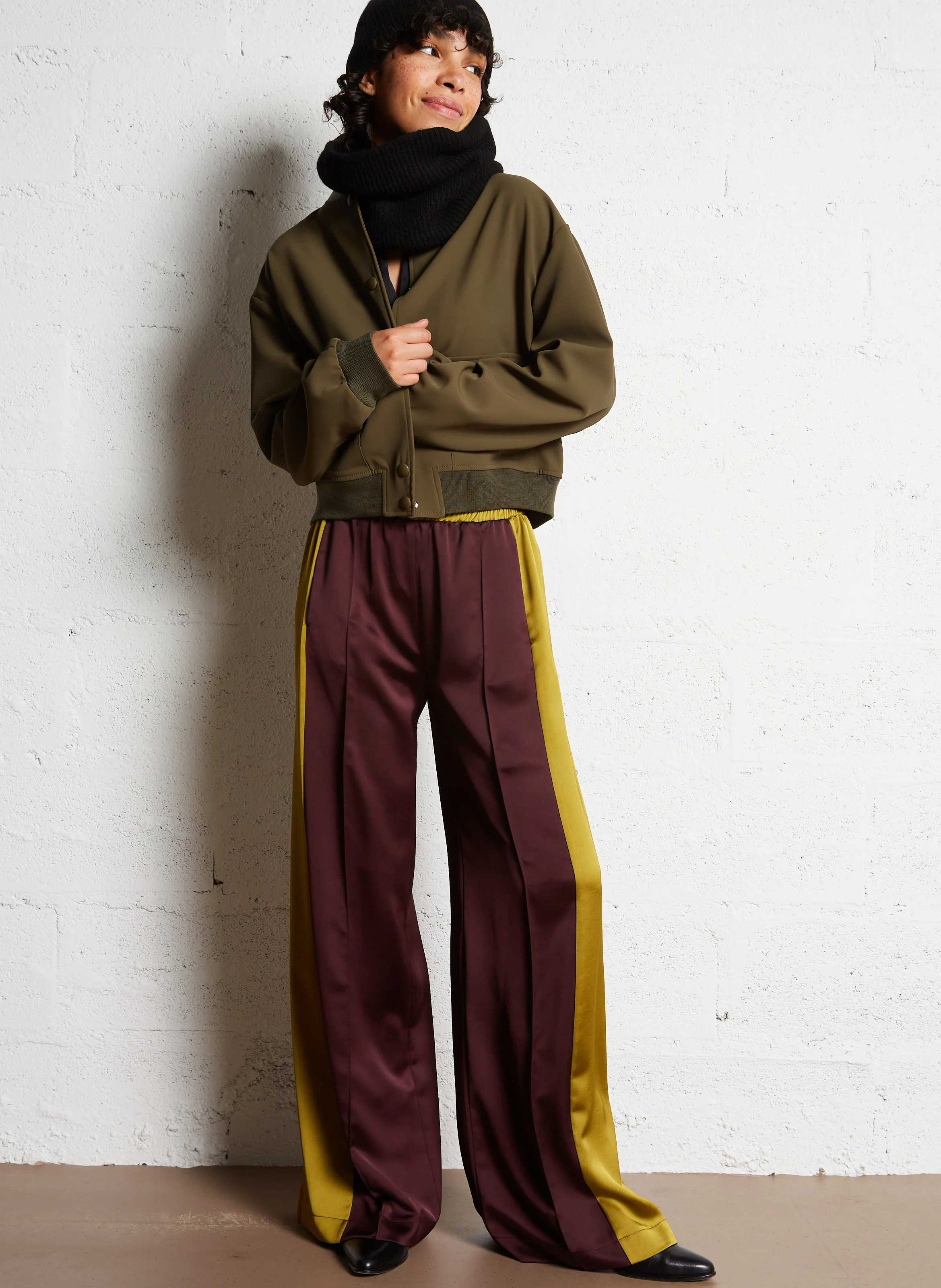 Veste col teddy| Kaki
