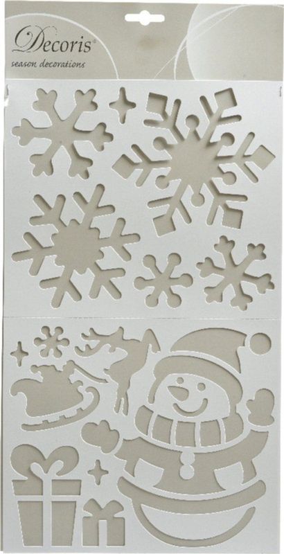 Decoris kerst/winter raamsjabloon - sneeuwpop - 47,5 x 24,5 cm