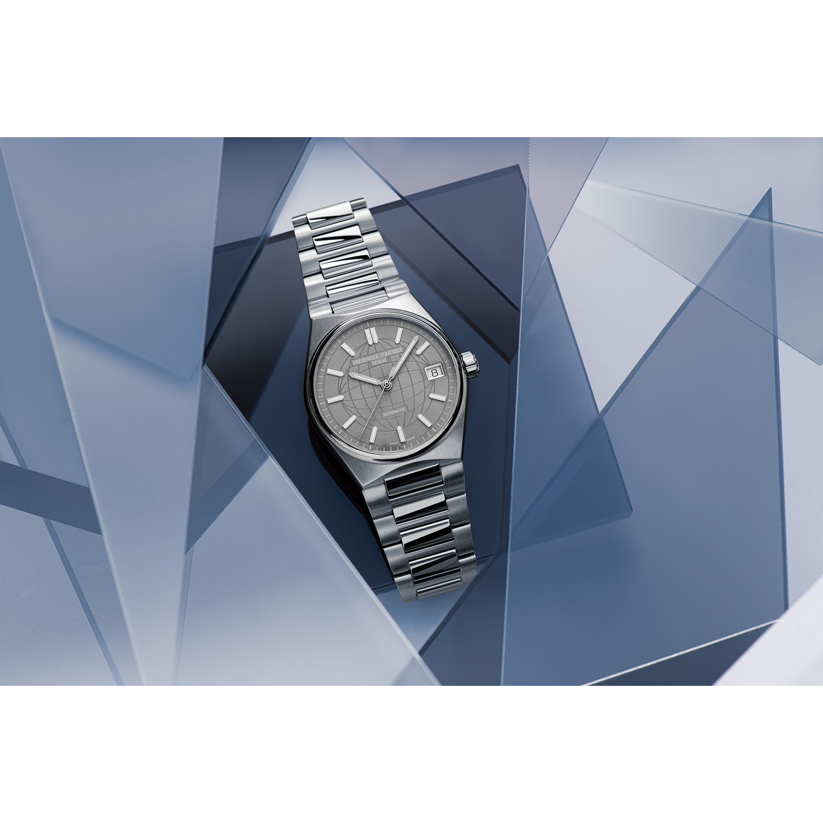 Montre Frédérique Constant femme automatique acier et caoutchouc