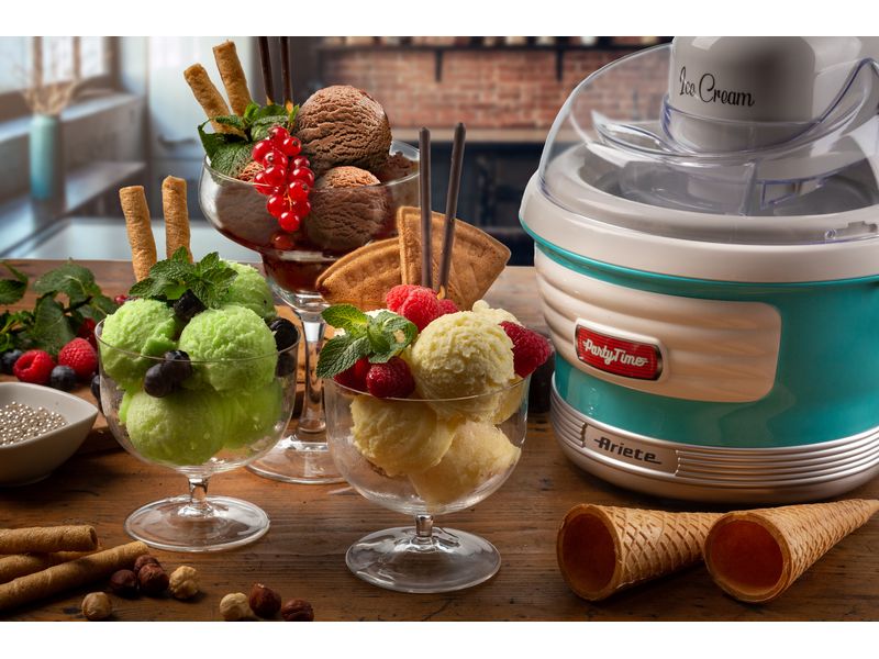 Ariete Glacemaschine Party Time ARI-643-BL 1.5 l, Blau/Weis Eiskrem-Maschine