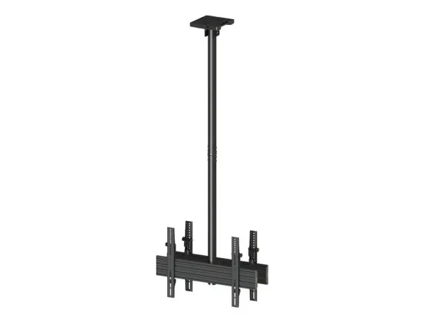Multibrackets M Ceiling Mount Pro MBC1UX2 - Monteringssæt (loftsplade, loftspladeafdækning, 4 vippearme, 2 pæleklemmer, 2 skinner, 2 forlængerrør (80 cm)) - for 2 LCD displays - aluminium, stål - sort - skærmstørrelse: 40