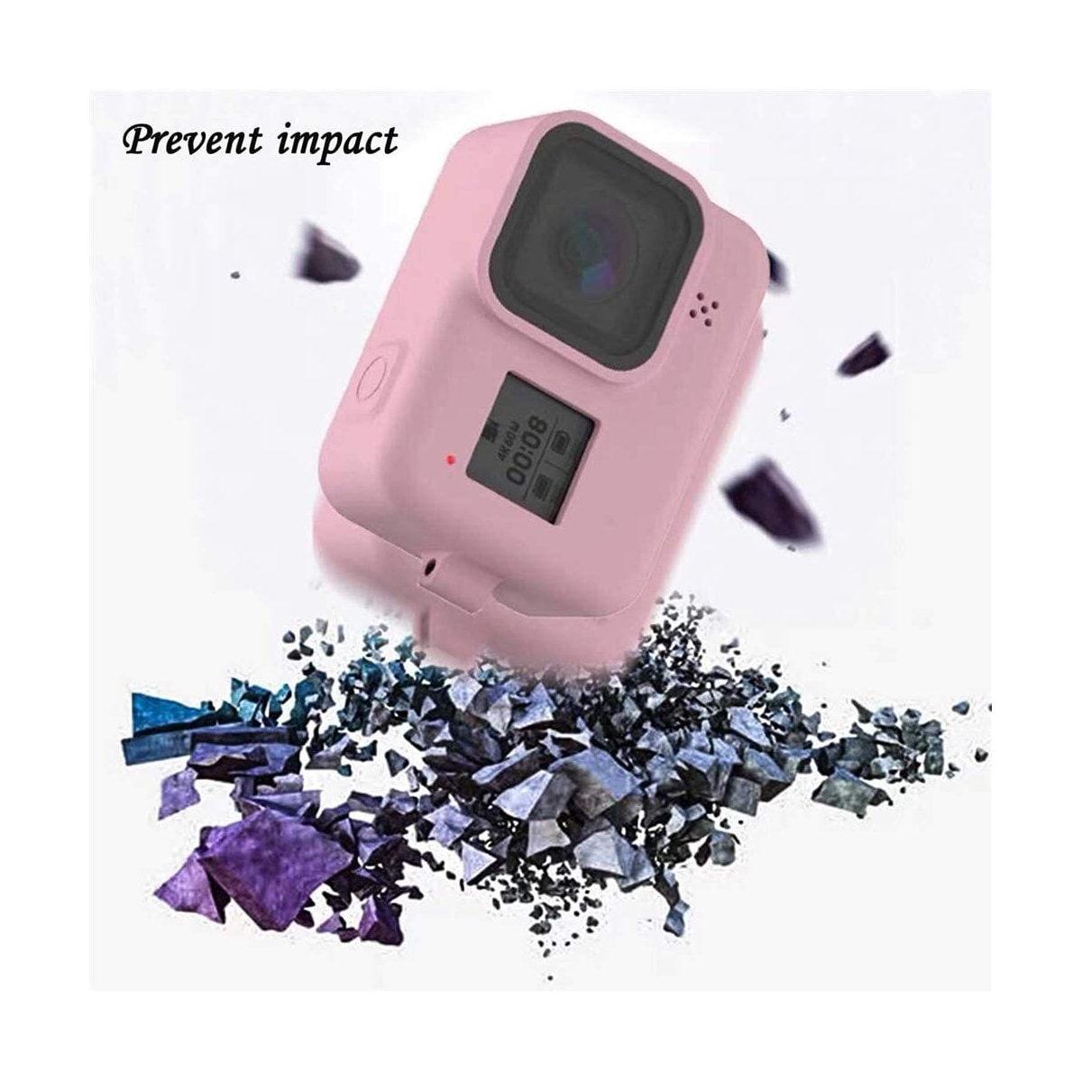 Silikonetui og tilbehør til GoPro Hero 8 Svart - rosa