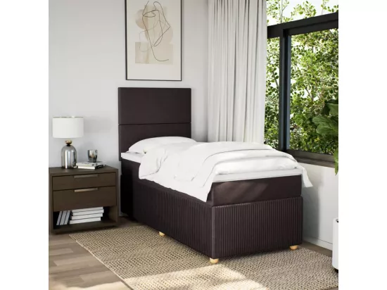 Sommier à lattes de lit avec matelas Marron foncé 90x190 cm