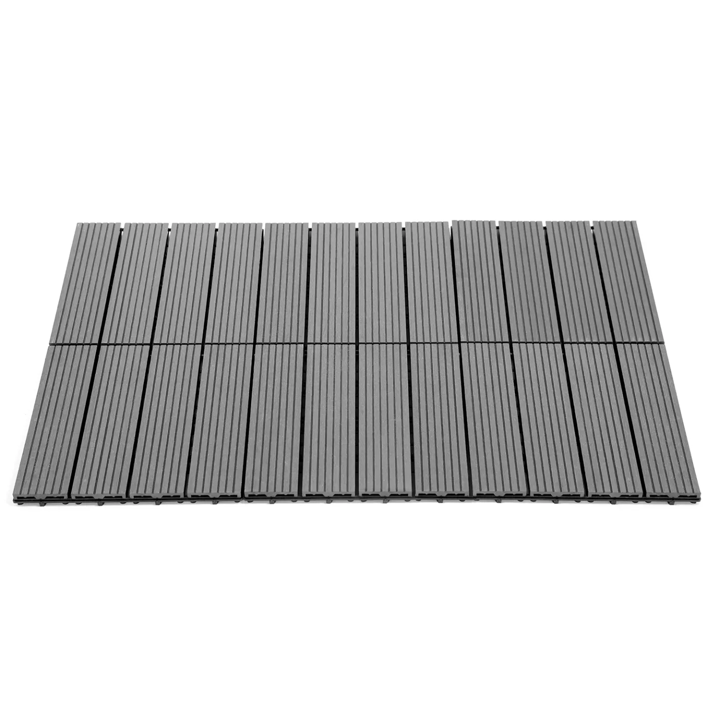 Lot de 5 dalles de terrasse WODHY clipsables bois composite gris 30 x 30 cm