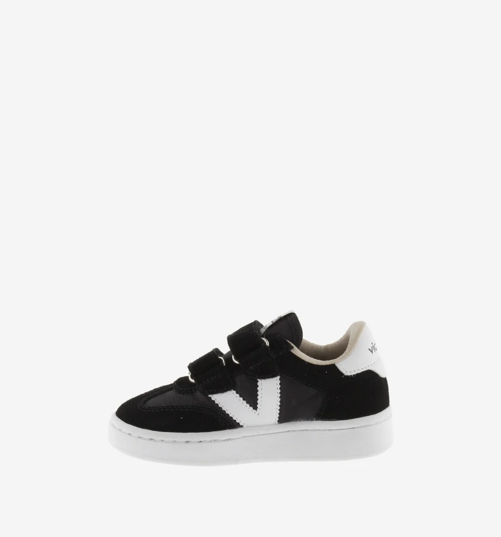 MILLAS BRIDES NYLON ET CUIR FENDU Baskets monochromes pour enfant NEGRO
