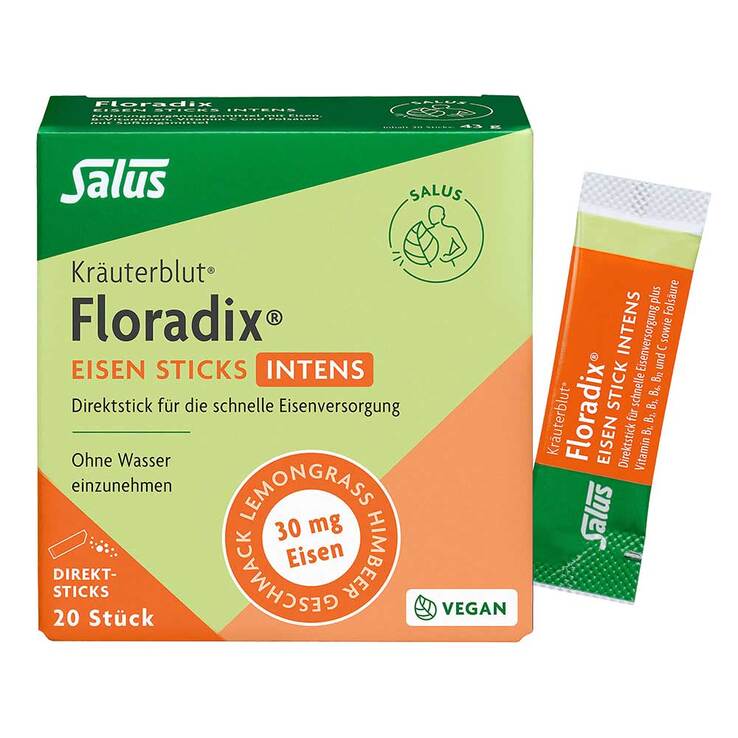 Floradix Eisen Sticks intens Pulver, 20 St