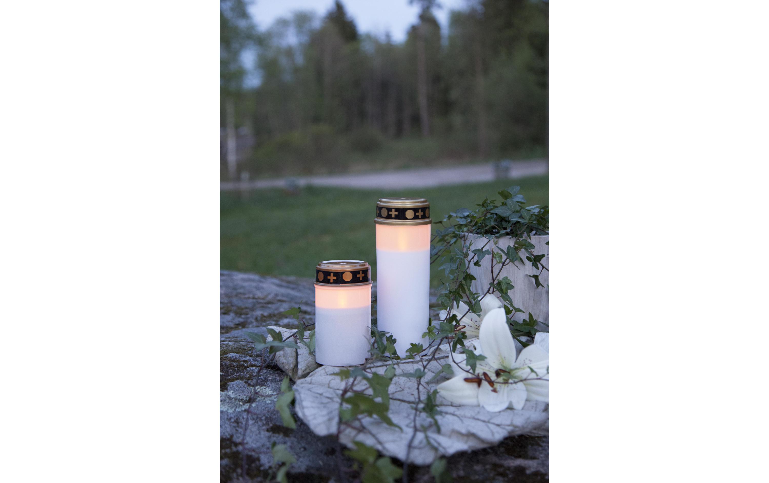 LED Grabkerze Serene Ø 7 x 12 cm, WeissOutdoor Grabkerze