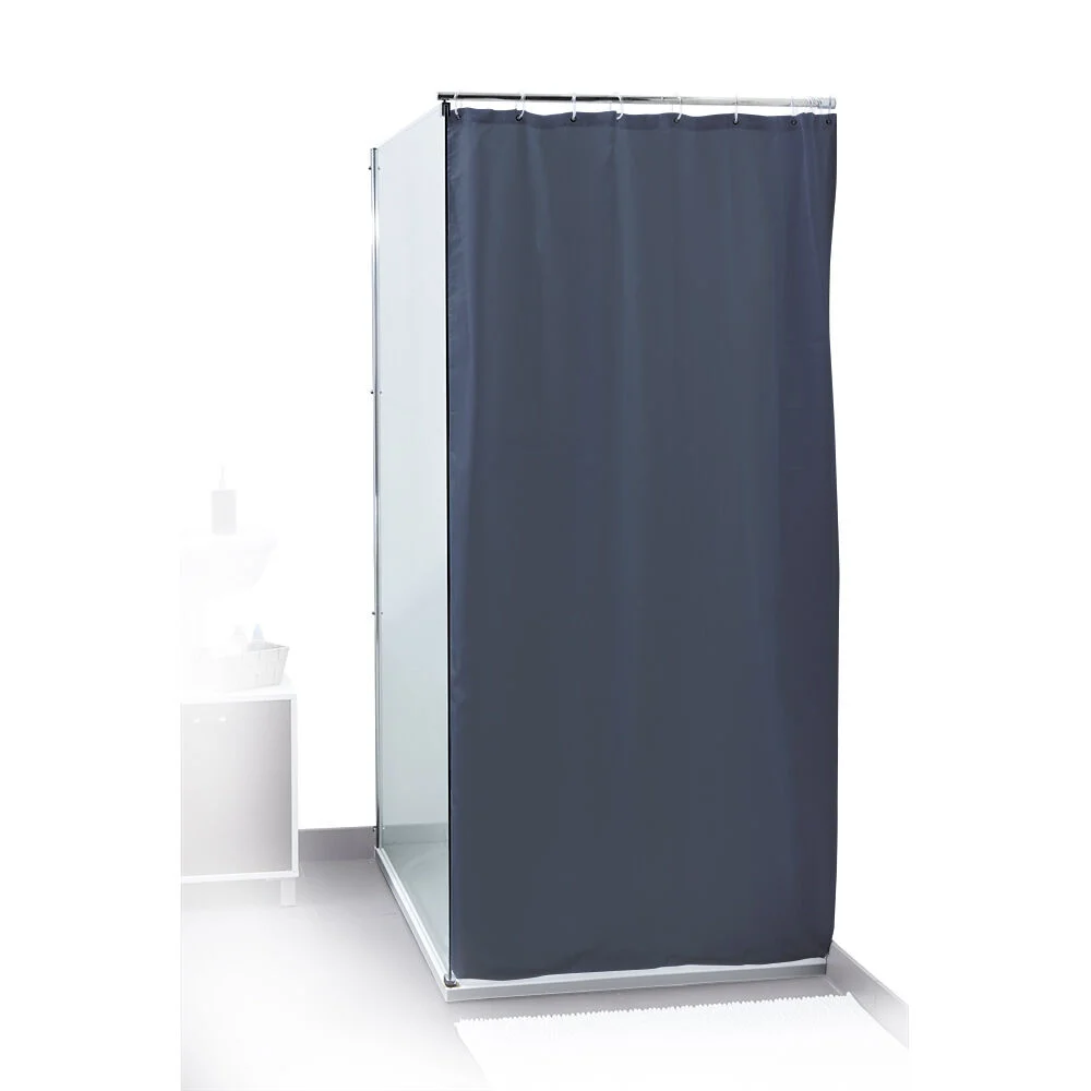 Rideau de douche uni bleu foncé 180x200cm 100% polyester