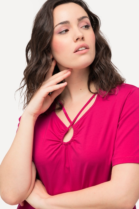 T-Shirt, Zierbänder, Cut-Out, Halbarm