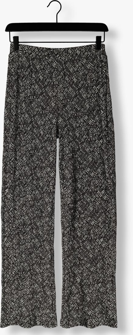 ALIX THE LABEL zwarte alix the label flared broek ladies woven crinkle text pants