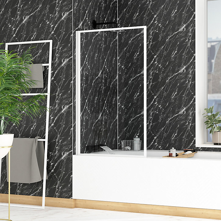 Pare-baignoire 130 x 75 cm blanc Essentiel Galedo
