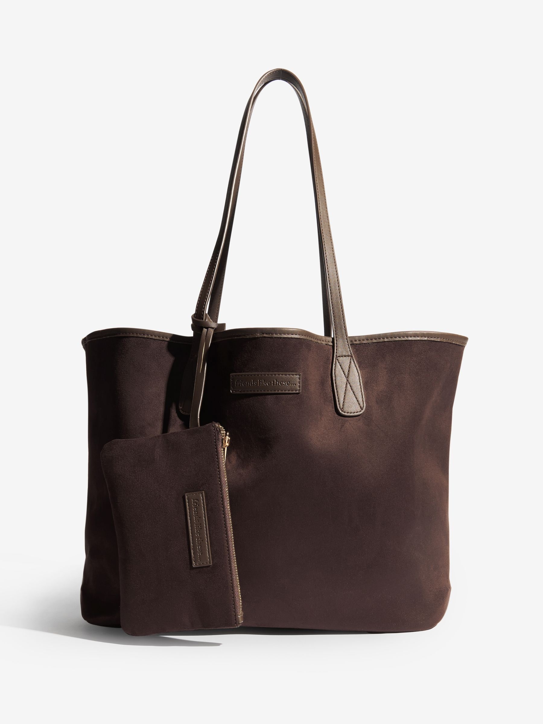Chocoladebruin - Friends Like These Faux Suede Soft Tote Bag