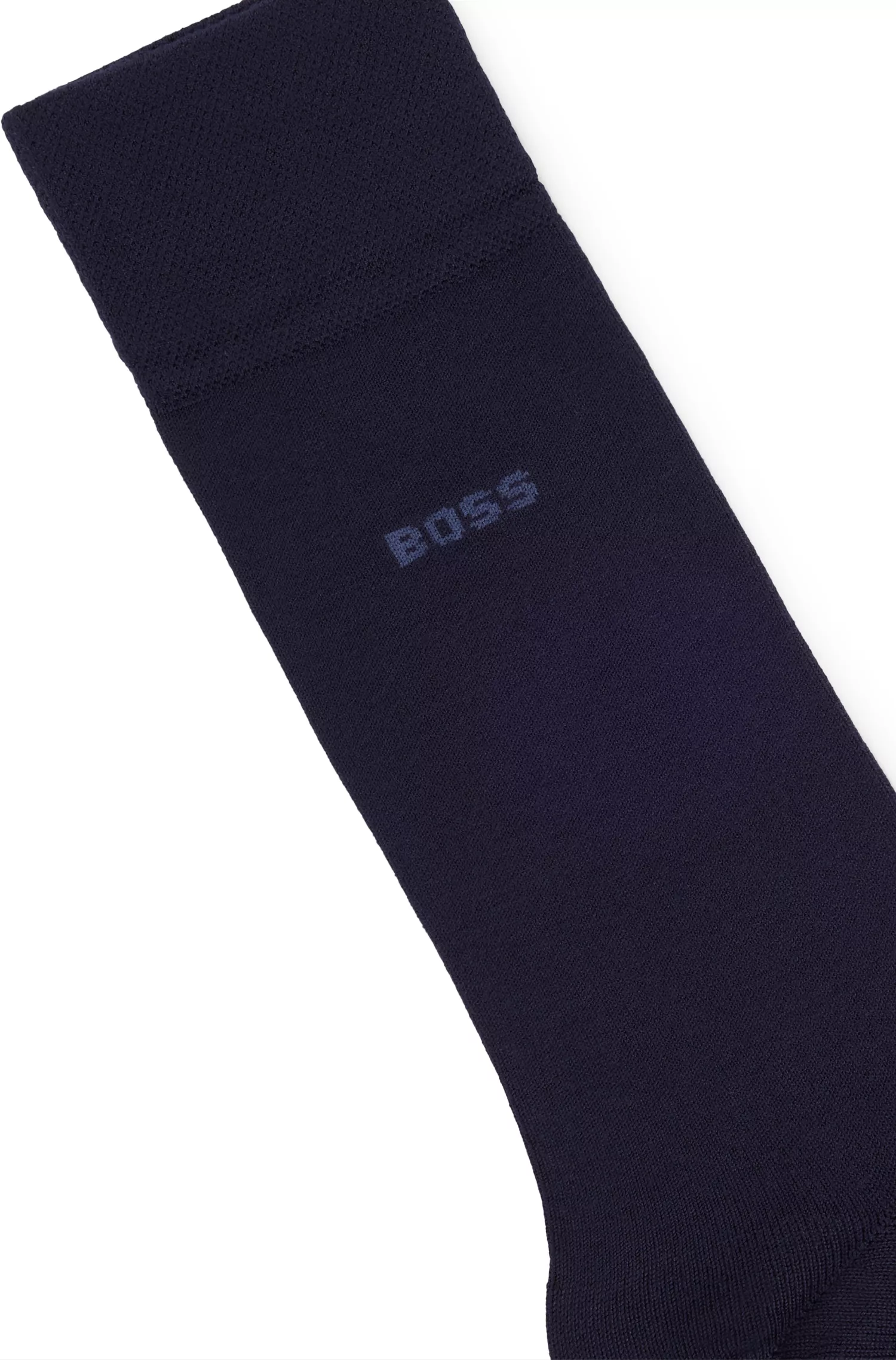 Meias BOSS pretas de comprimento normal com acabamento antibacteriano.