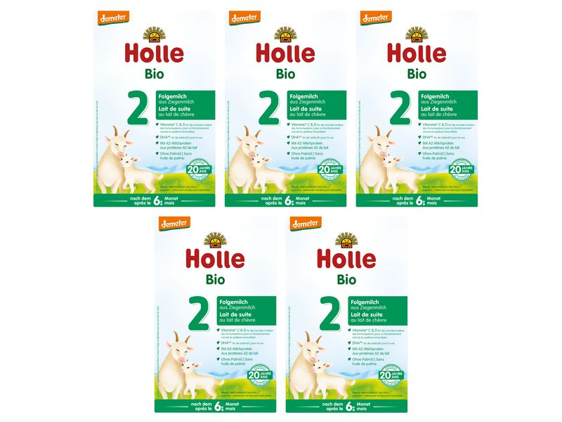 HOLLE Folgemilch 2 Bio Ziegenmilch 5x 400 g Kindermilch aus Ziegenmilch
