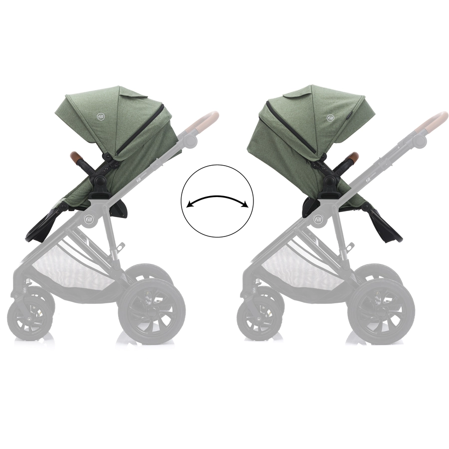 fill Kinderwagenset fill Leopard Air grün melange
