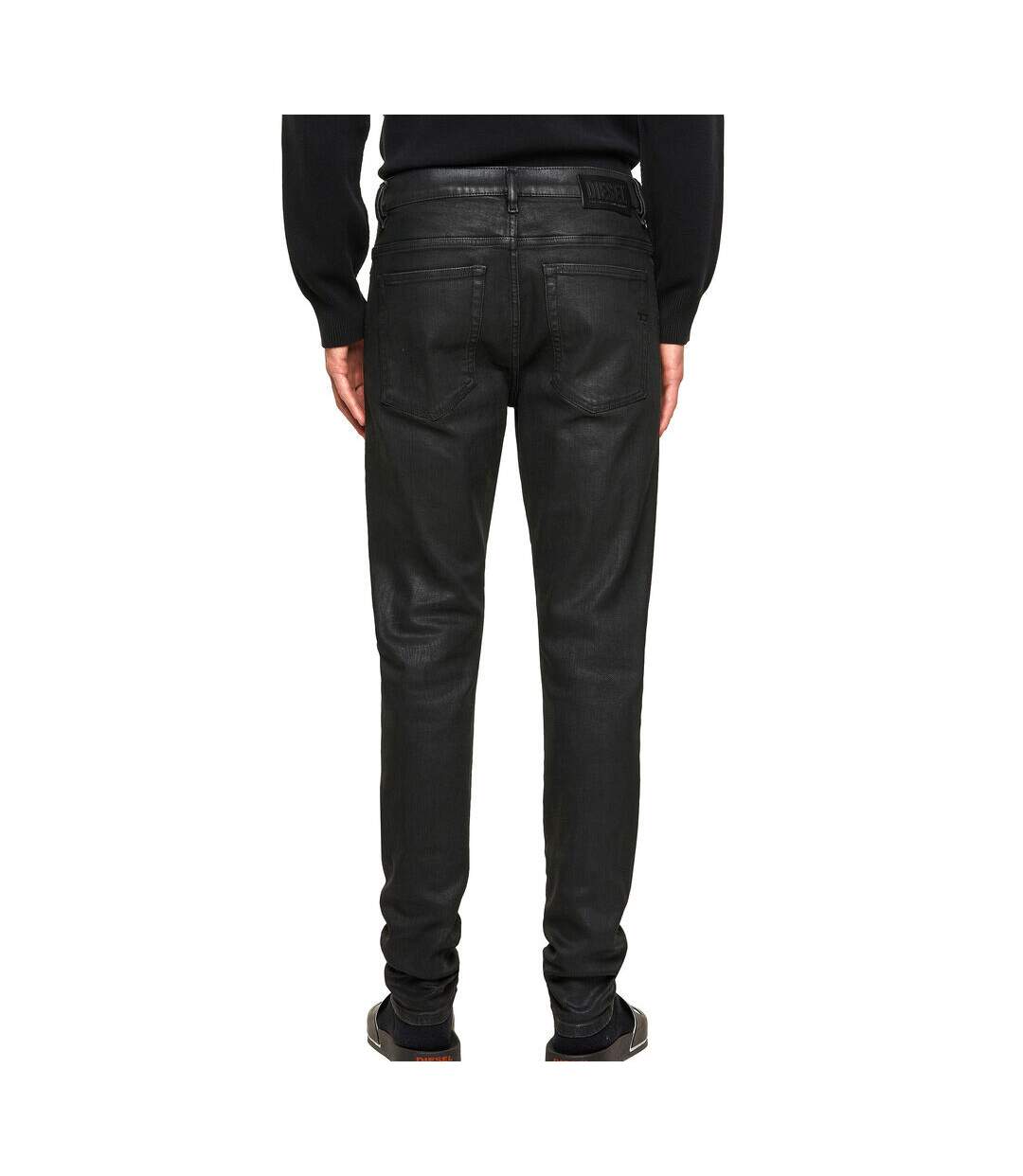 Jean Skinny Enduit Noir Homme Diesel Damny