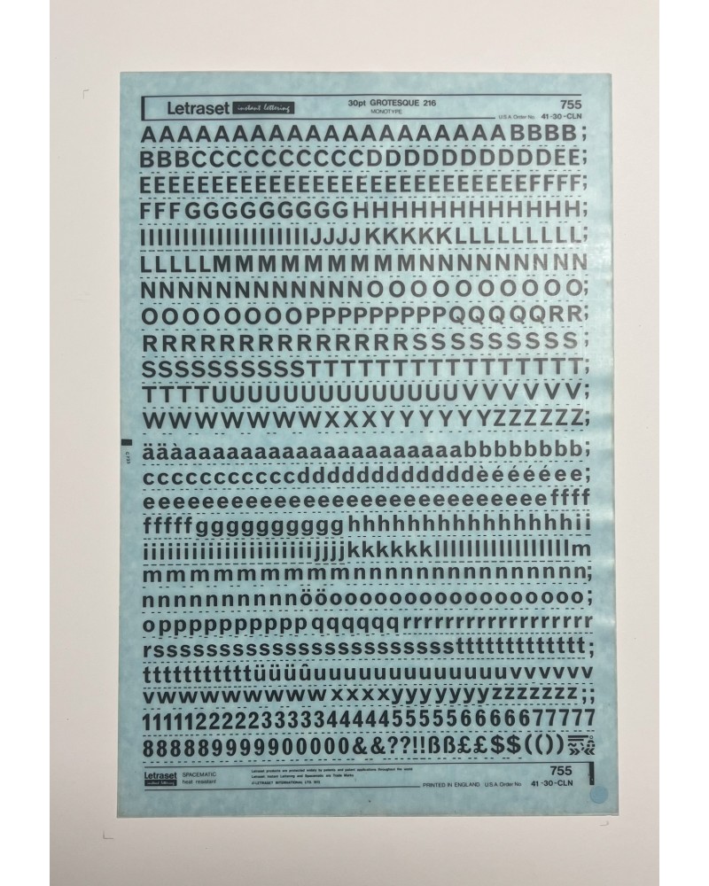 letraset-755- GROTESQUE 216 - 30pt