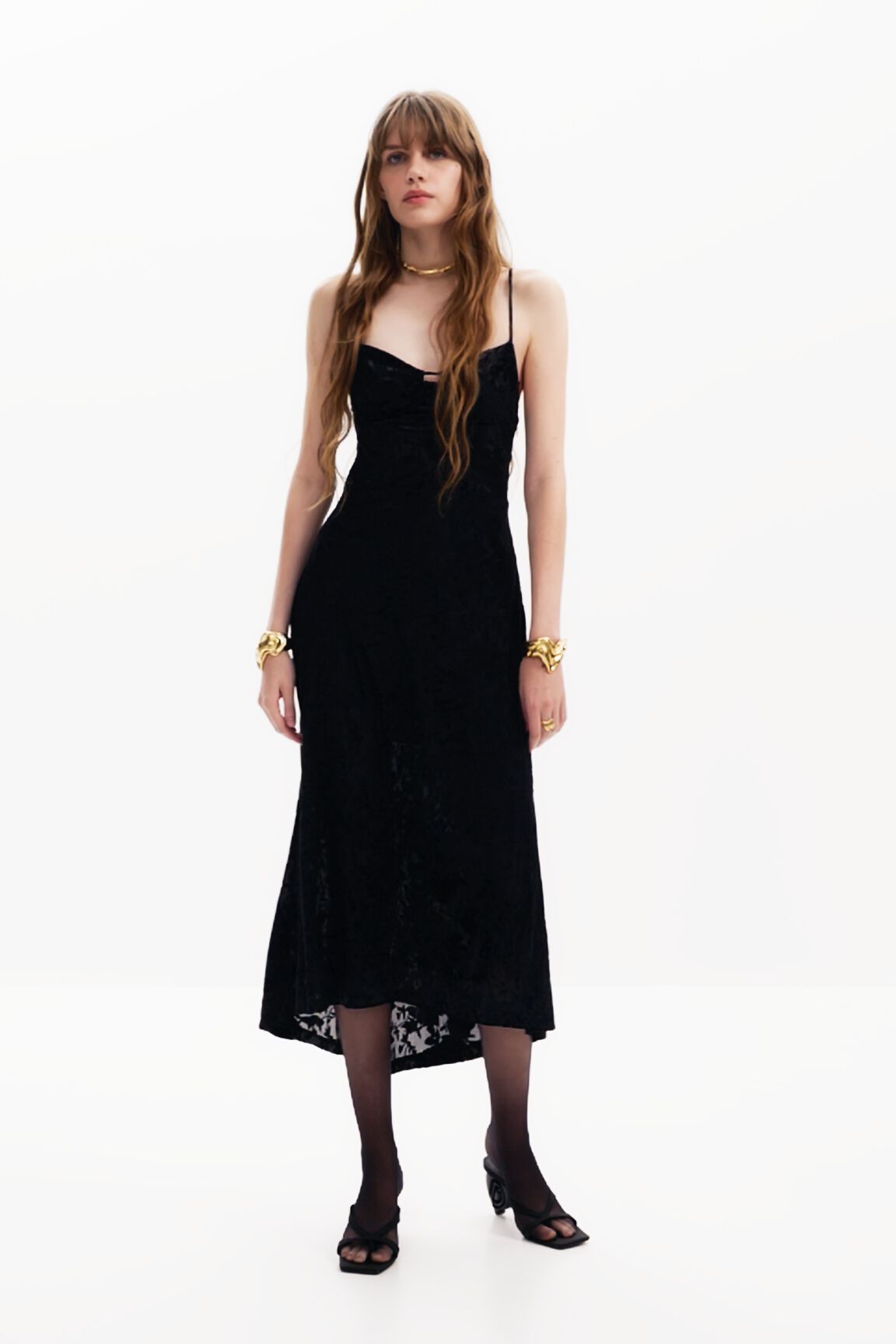Vestido midi lencero