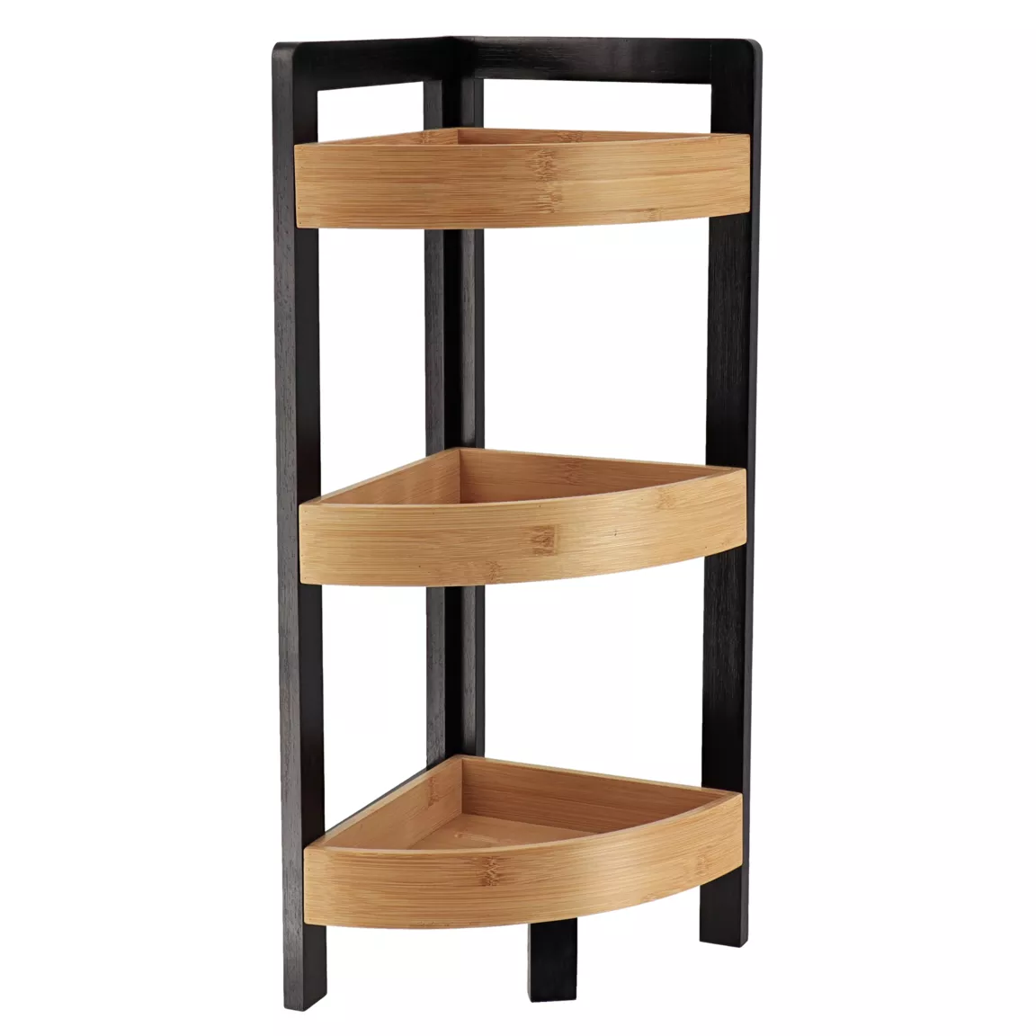 Meuble d'angle 3 étagères bambou (23 x H61 cm) Harmonie Noir