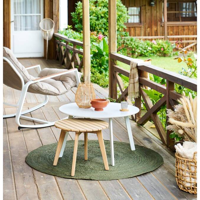 Table d'appoint de jardin ronde OLVINIA Acacia