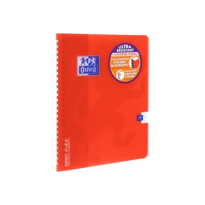 Oxford Openflex - Cahier polypro à spirale 17 x 22 cm - 180 pages - grands carreaux (Seyes) - disponible dans différentes couleurs
