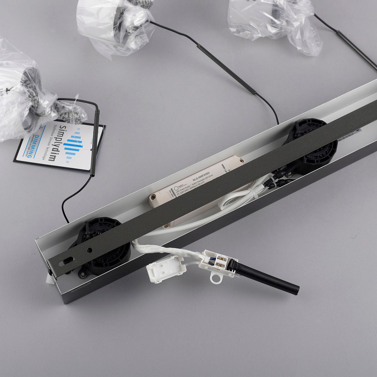 Hanglamp zwart met smoke glas incl. LED 3-lichts easylift - Rika