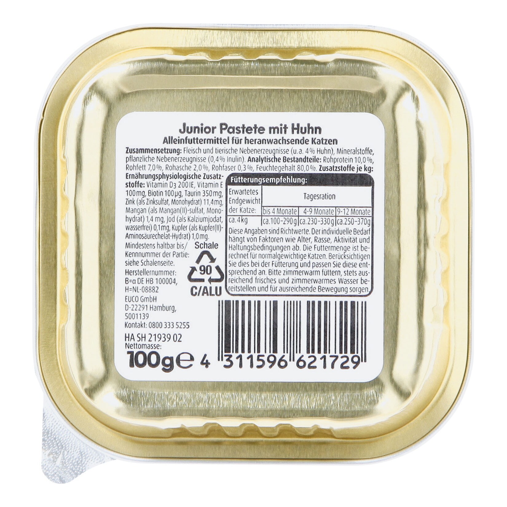 Attica Katzennahrung Junior Huhn 100 g, 32er Pack
