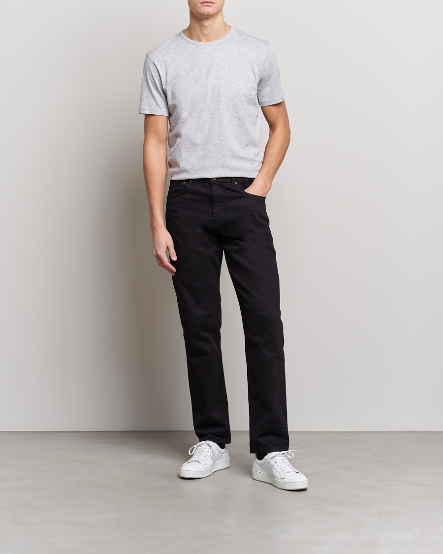 Stenströms Solid Cotton T-Shirt Grey Melange