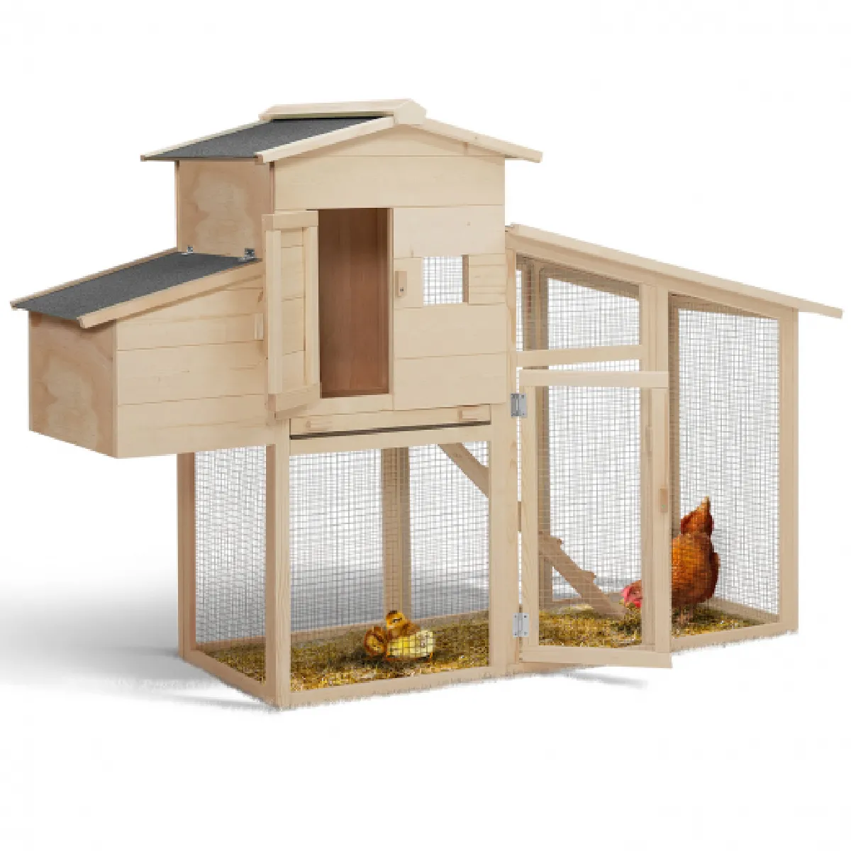 Idmarket MARKET Poulailler COMFORT avec pondoir bois