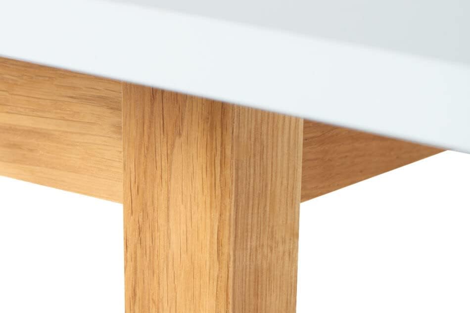 Konsimo Esstisch Ausziehbar Küchentisch - Esszimmertisch im Skandinavisch Stil - Tischbeine aus Massivholz - Esstisch für Küche Esszimmer und Wohnzimmer - 75x140-180x80cm - Braun - Frisk Kollektion