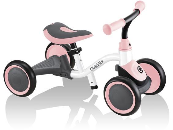 GLOBBER Kinder-Laufrad Learning Bike 3in1 Pink / Weiss Lernfahrrad mit 4 verschiedenen Lenkmodi