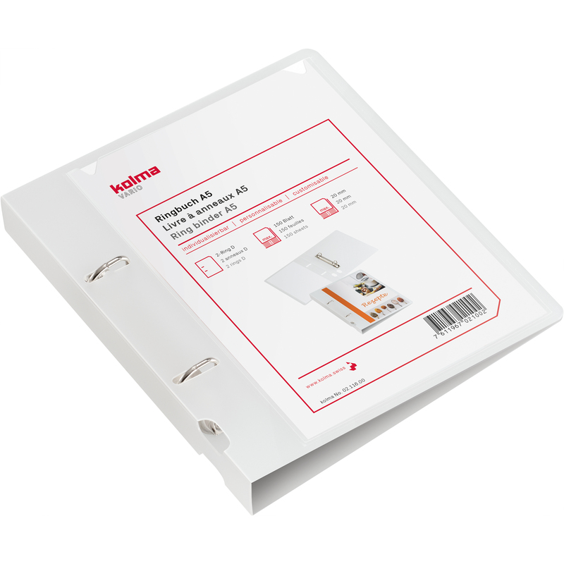 Kolma Ringbuch Vario, A5, 3 cm, transparent