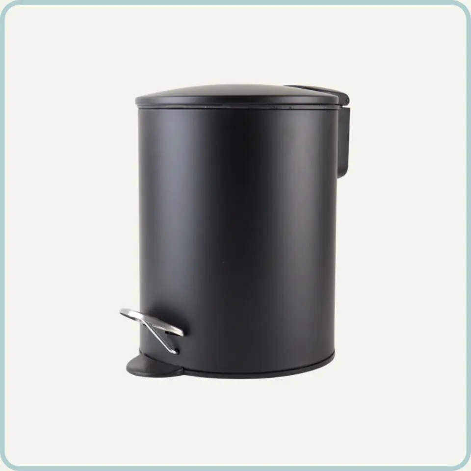 Nordix Pedaalemmer 3 Liter Badkamer Toilet Zwart Metaal