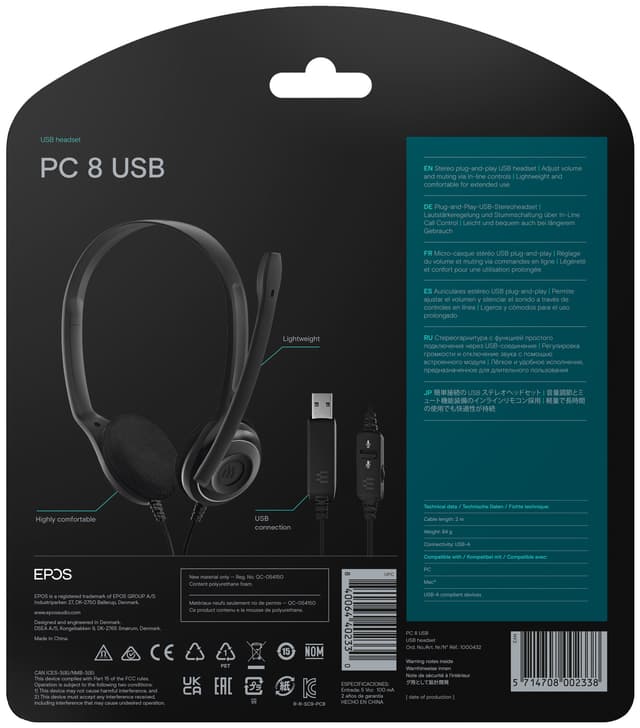 Sennheiser PC 8 USB hovedtelefoner (sort)