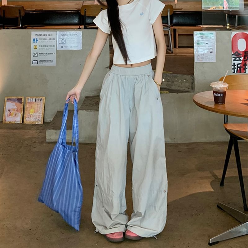 rinkoplan - Mid Rise Wide-Leg Sweatpants