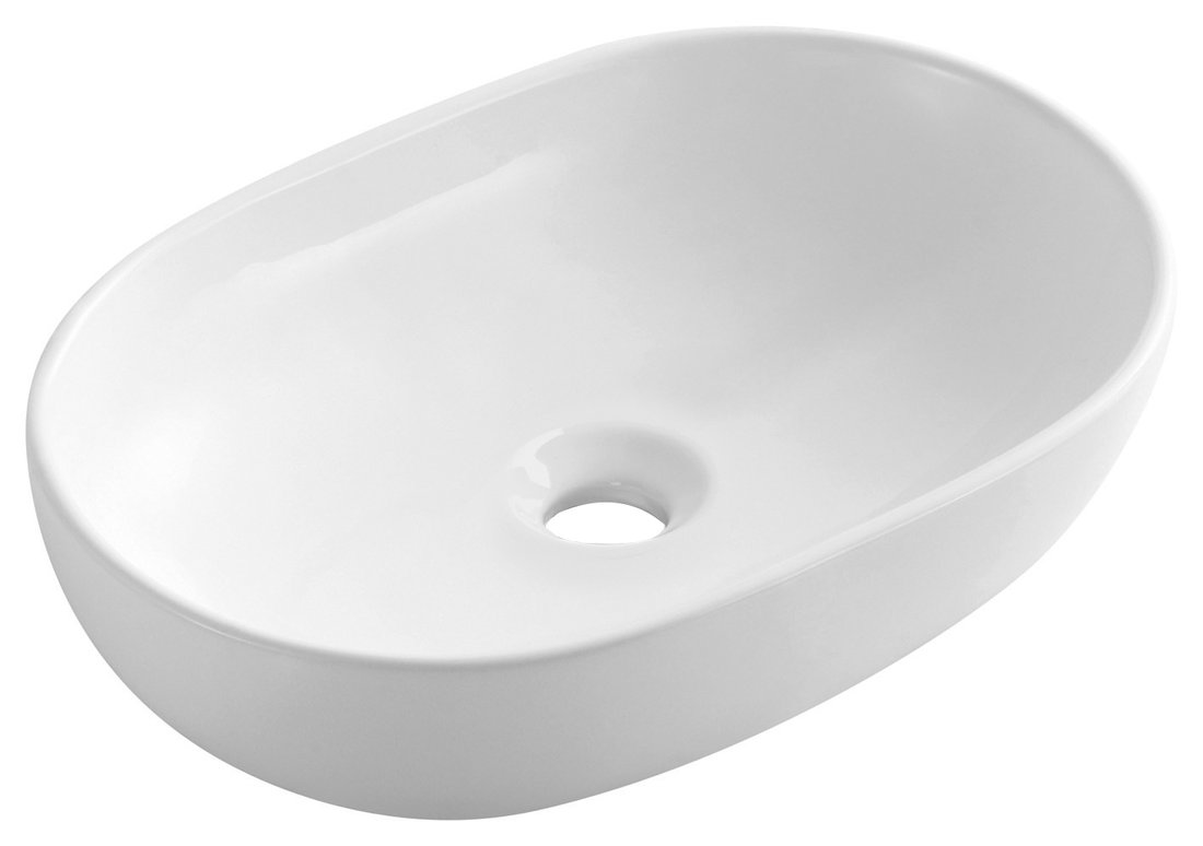 Sapho Rondane keramische waskom 60x42cm wit