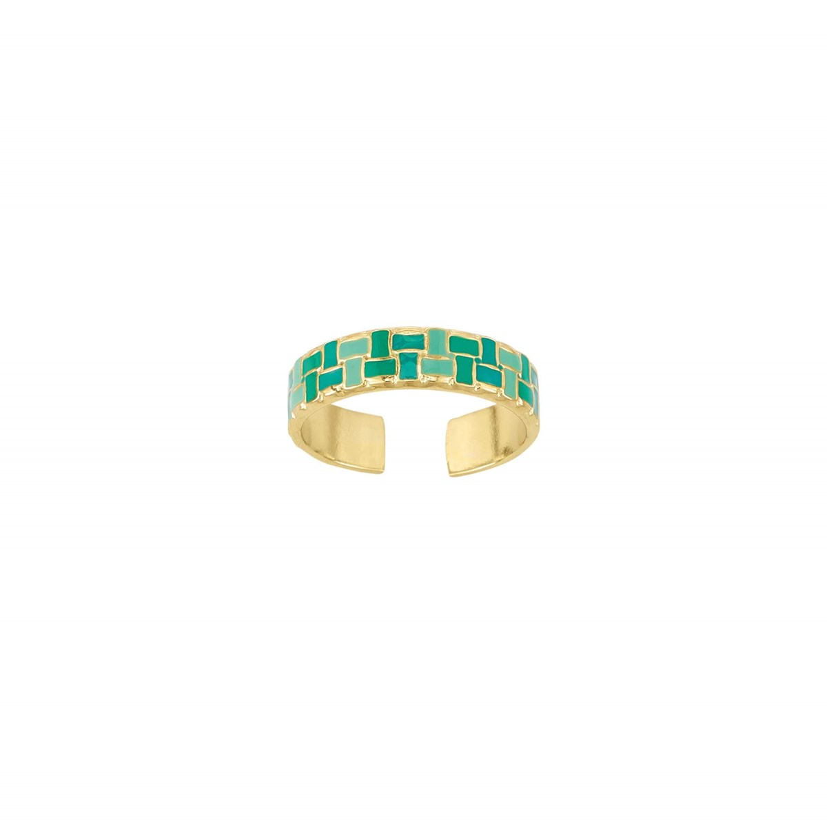 Bague Rio verte acier doré or