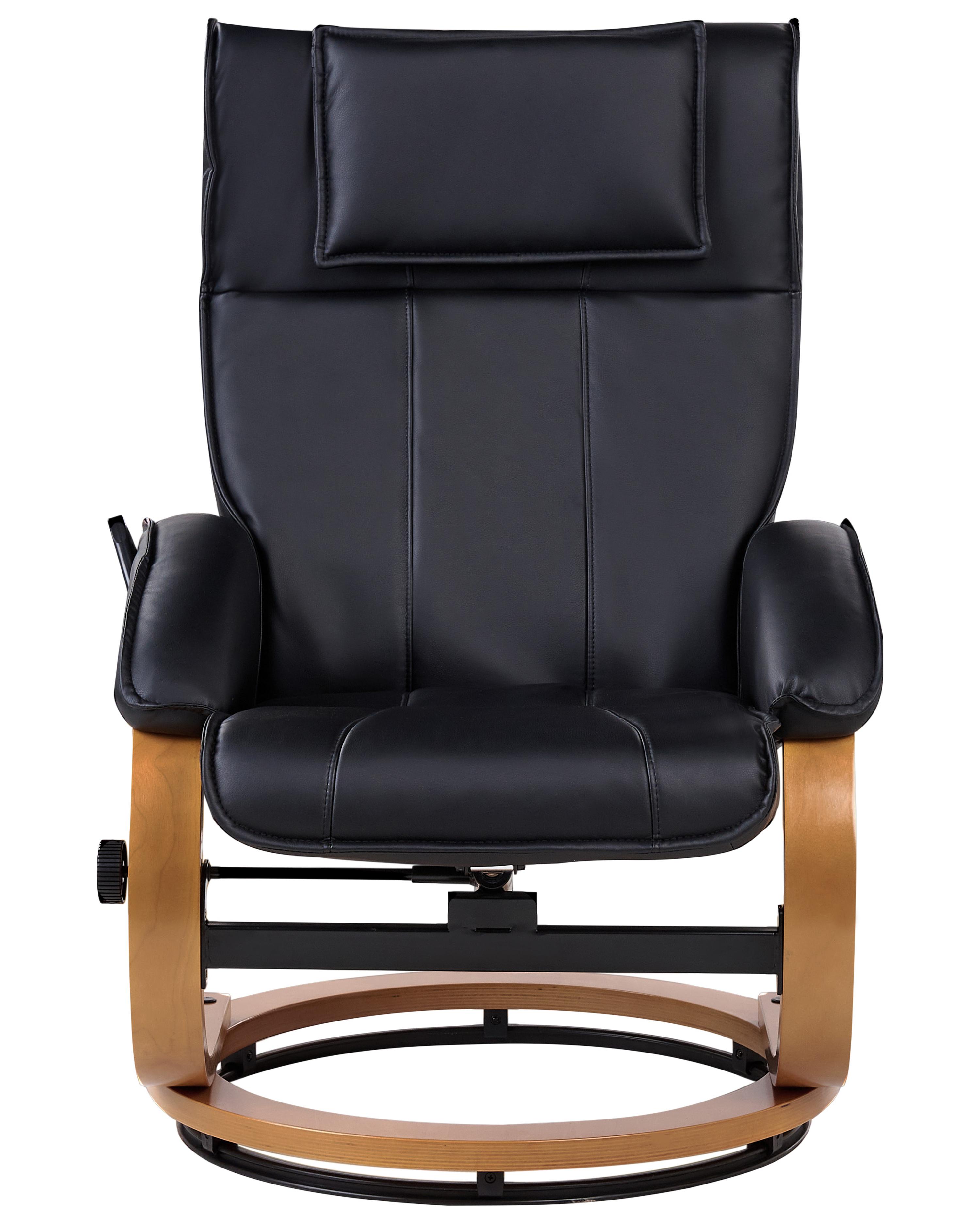 Massagestoel MAJESTIC met voetenbank Kunstleer Zwart