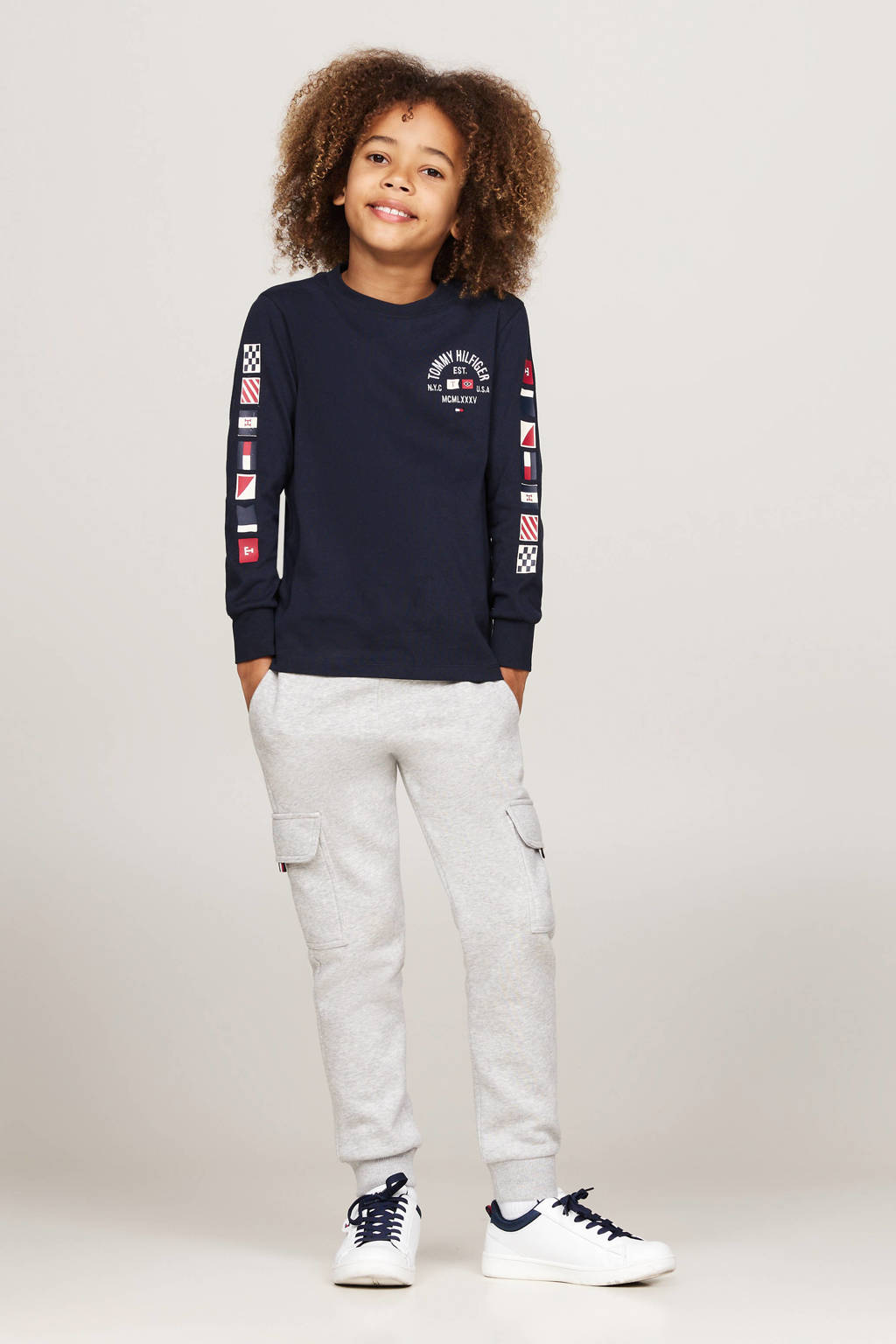 Tommy Hilfiger longsleeve met printopdruk donkerblauw