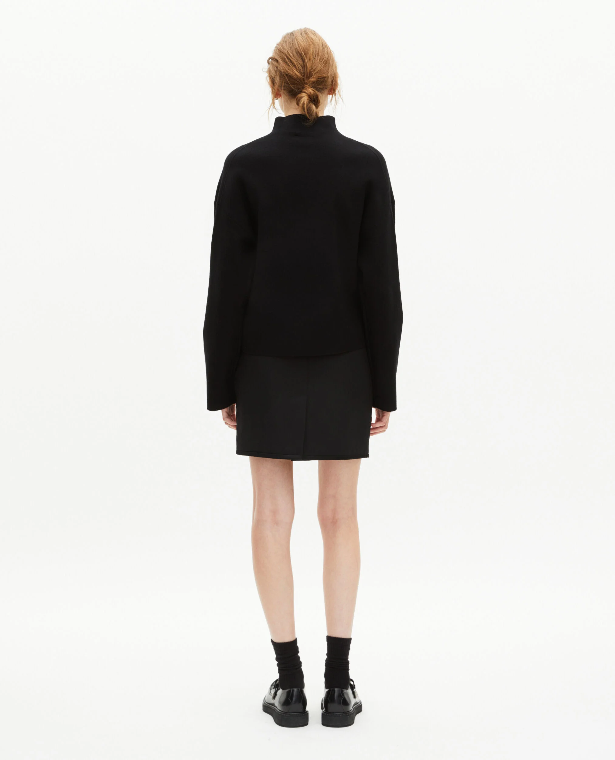 Pull col cheminée noir