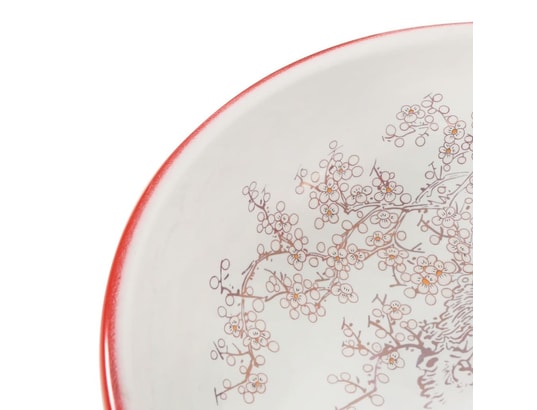 VIDAXL - Vasque à poser blanc et rouge rond f41x14 cm céramique