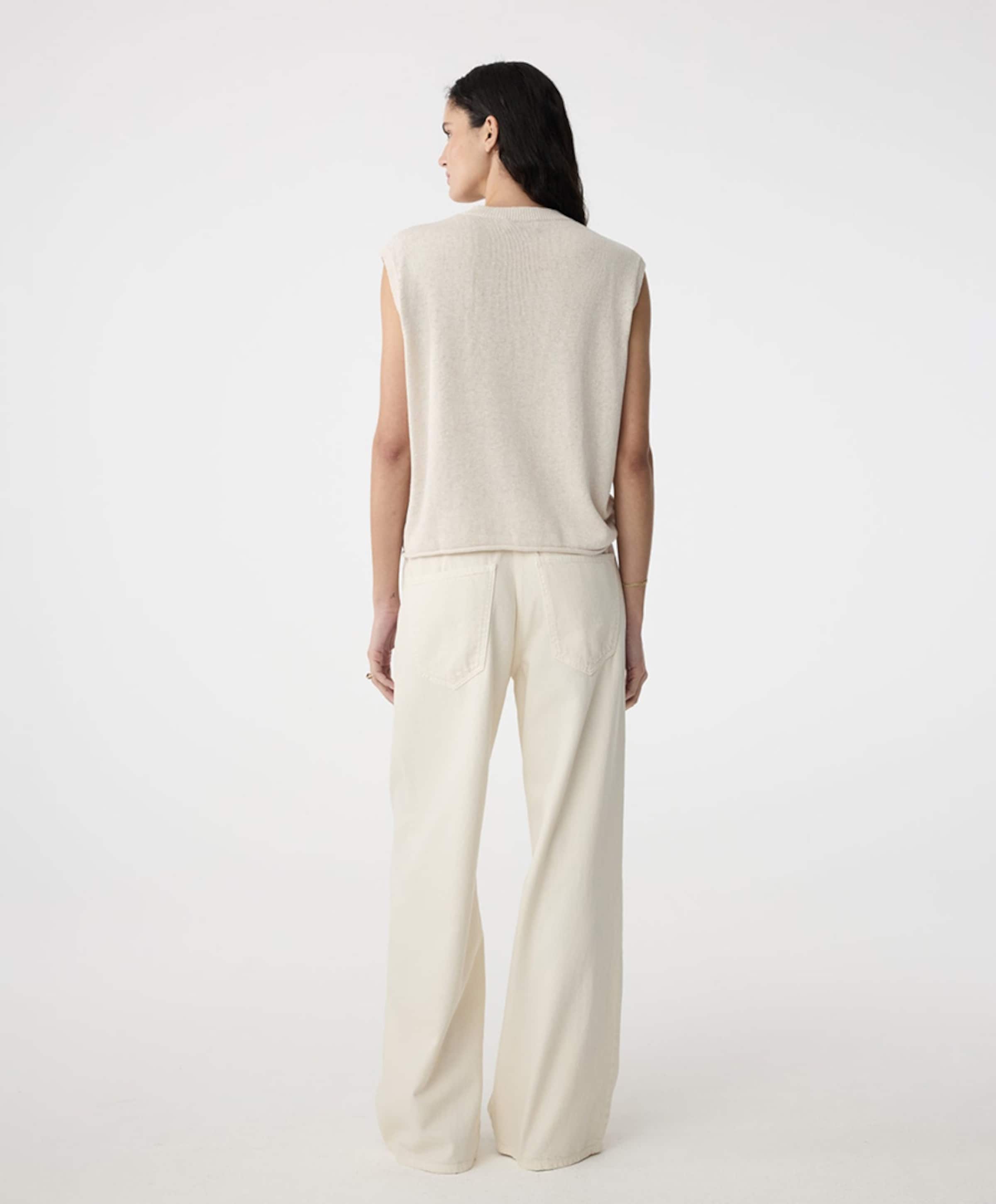Knit-ted Dames vest beige