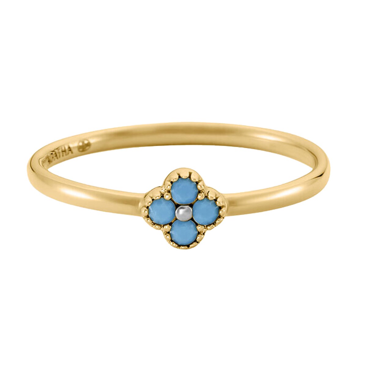 Bague fine Agatha Beloved fleur bleue
