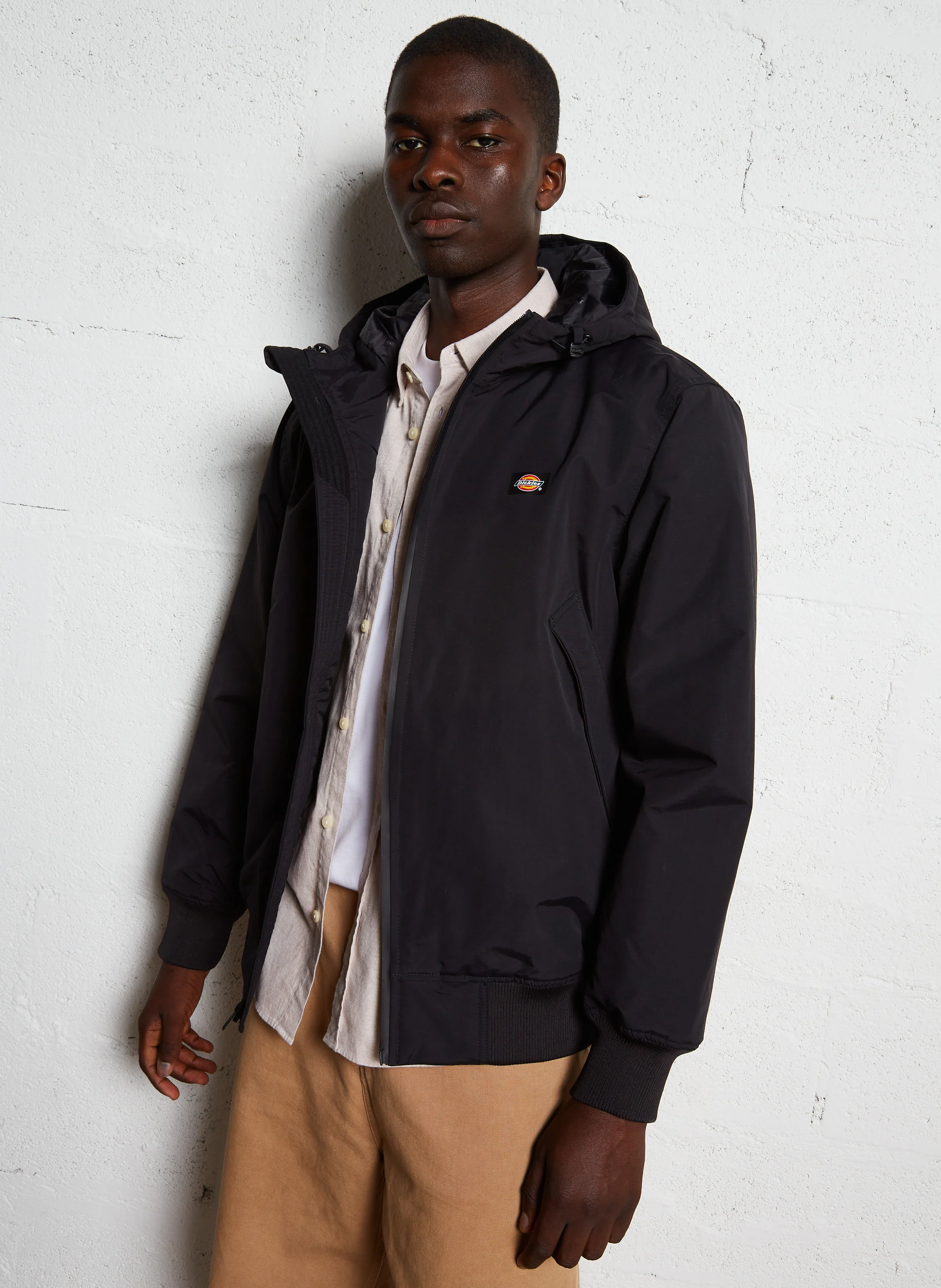 NEW SARPY - Parka droite col montant à capuche | Noir