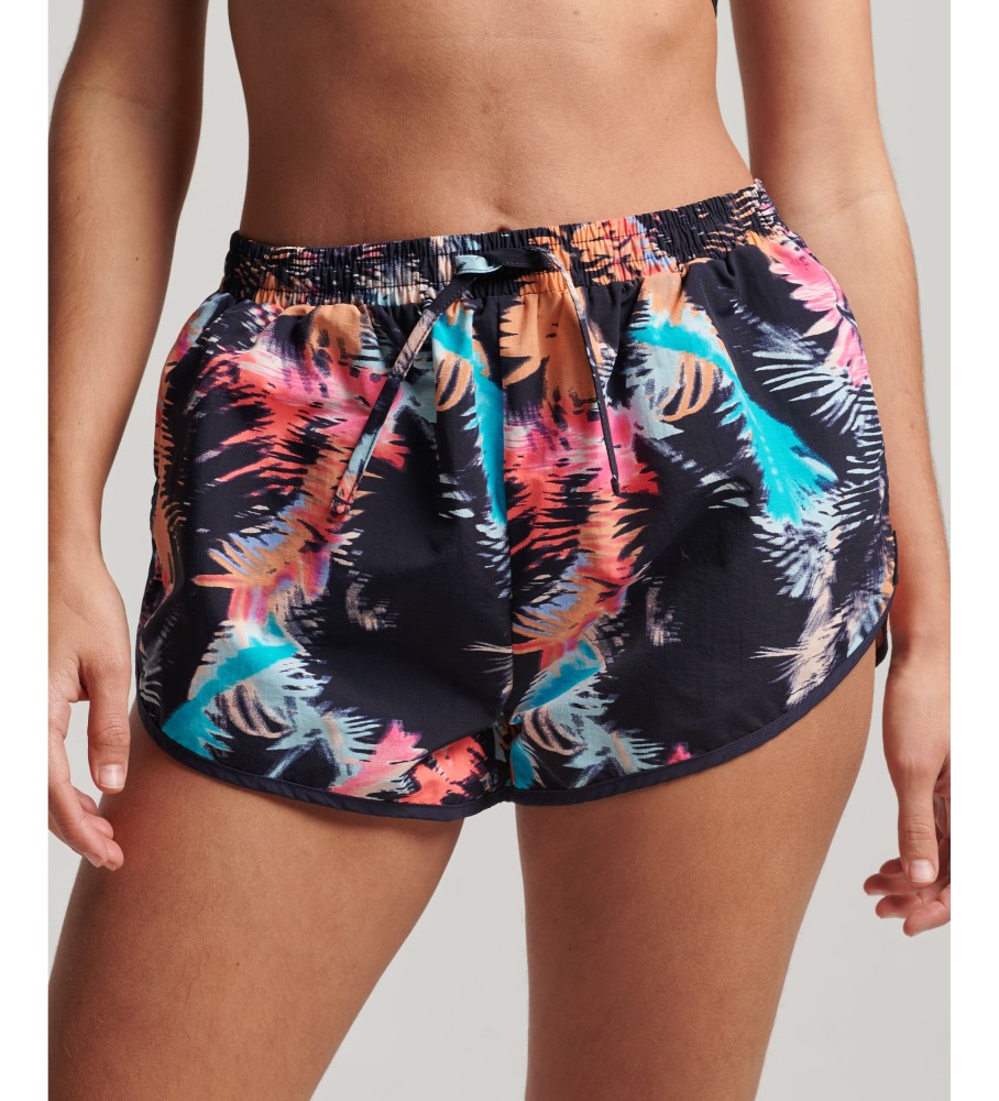 Calções de praia Superdry com estampa vintage azul marinho