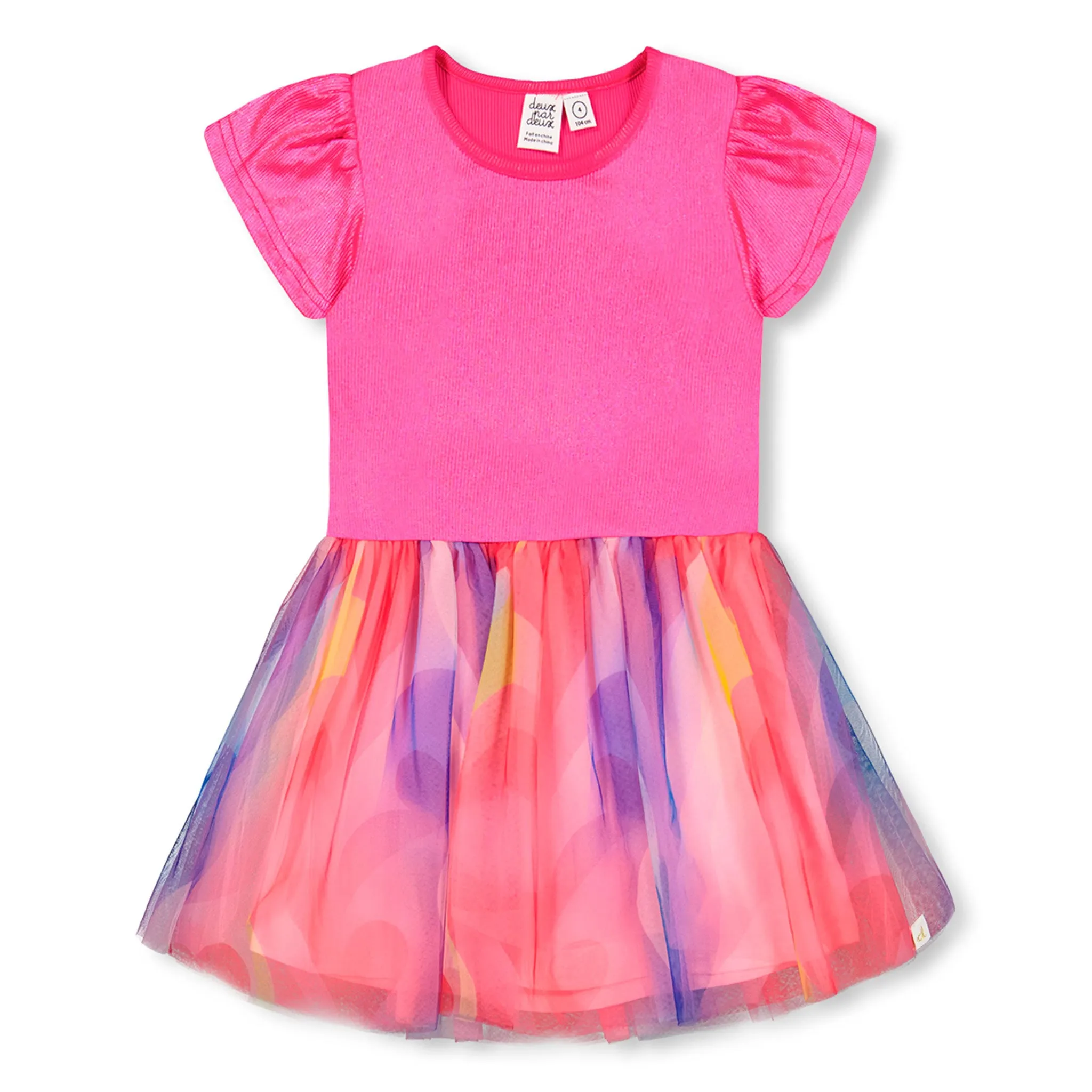 Deux par Deux Robe Mesh Imprimée 7-10ans