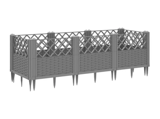 Jardinière bac lit surélevé grise 123 x 5 x 43 cm 02_0038205