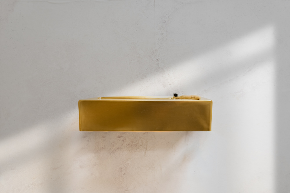 Saniclear Oro fontein mat goud 40x22cm rechts