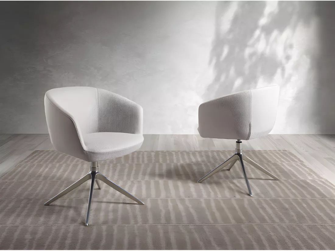 Chaise tournante en tissu gris clair 4133 ANGEL CERDA