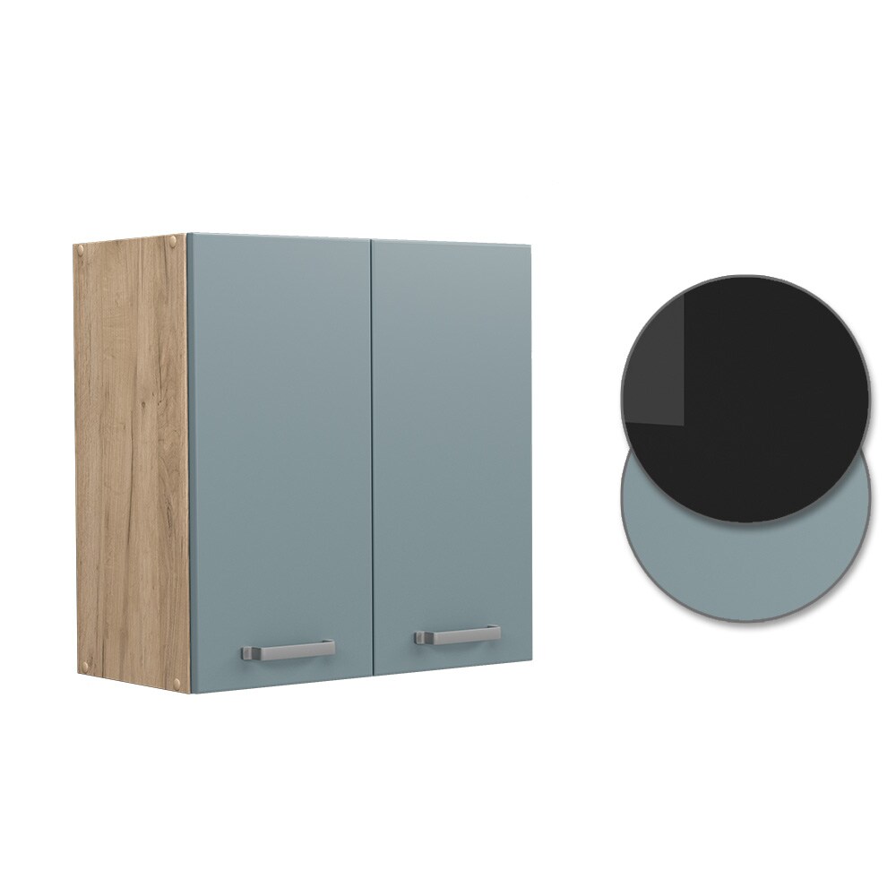 Vicco Hängeschrank Küchenschrank R-Line Solid Eiche Blau Grau 60 cm modern